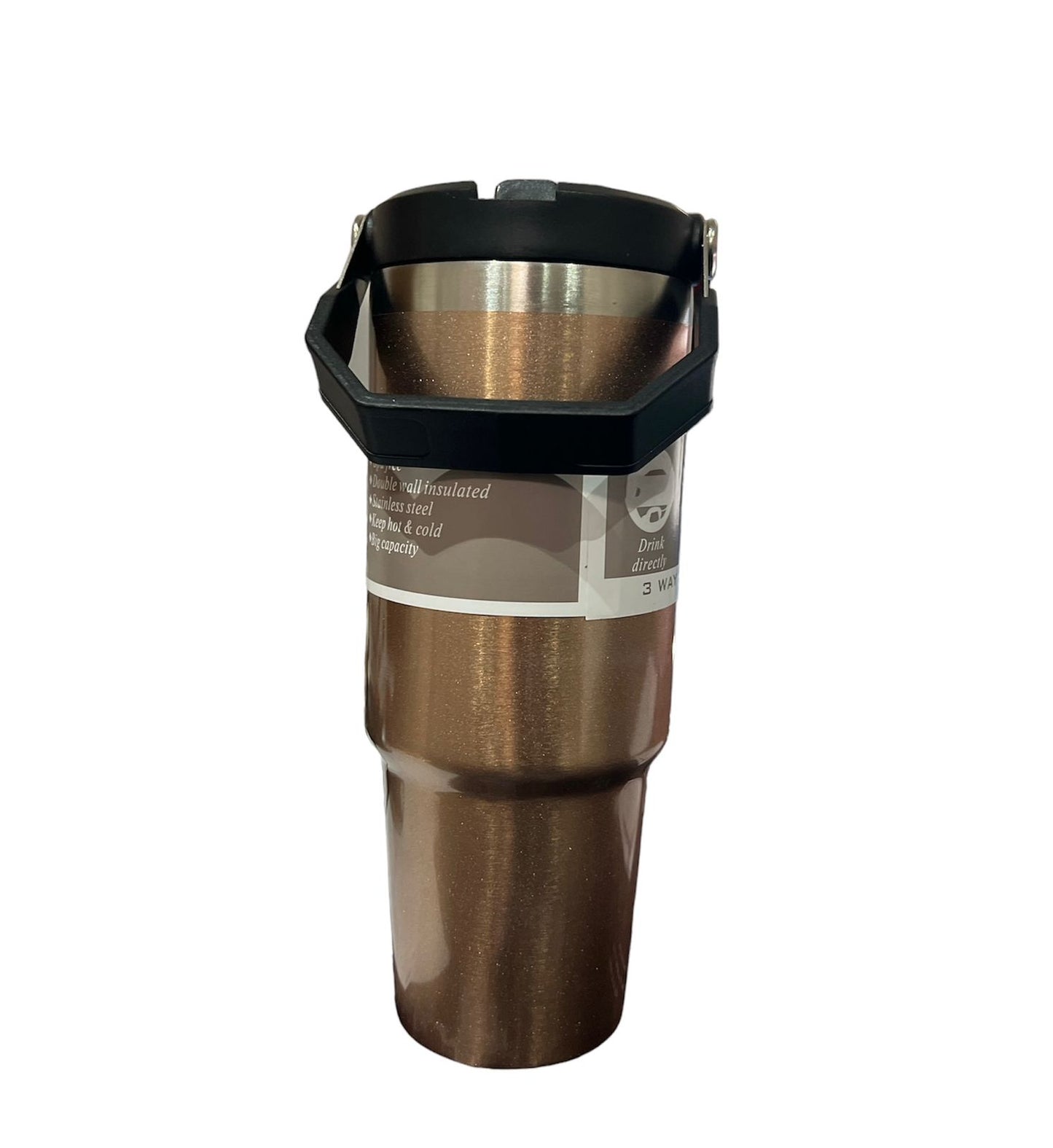 ZS - 890ml/300oz Thermal Insulated Travel Mug with Carry Handle and Straw