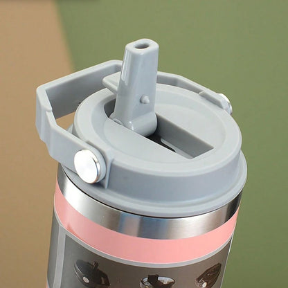 ZS - 890ml/300oz Thermal Insulated Travel Mug with Carry Handle and Straw