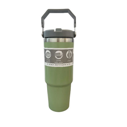 ZS - 890ml/300oz Thermal Insulated Travel Mug with Carry Handle and Straw
