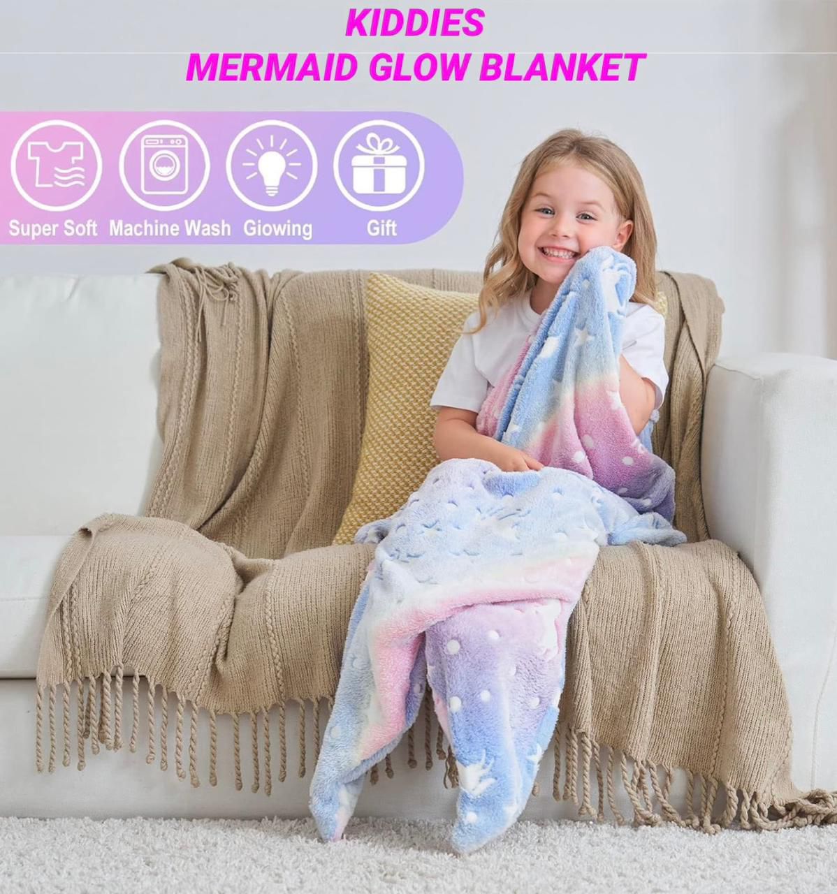 ZS - Kiddies Mermaid Glow Blanket