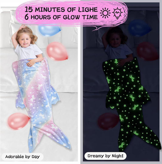 ZS - Kiddies Mermaid Glow Blanket