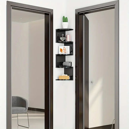 ZS - 5-Tier Corner Wall Mount Bookshelf Organizer Storage Shelf Rack