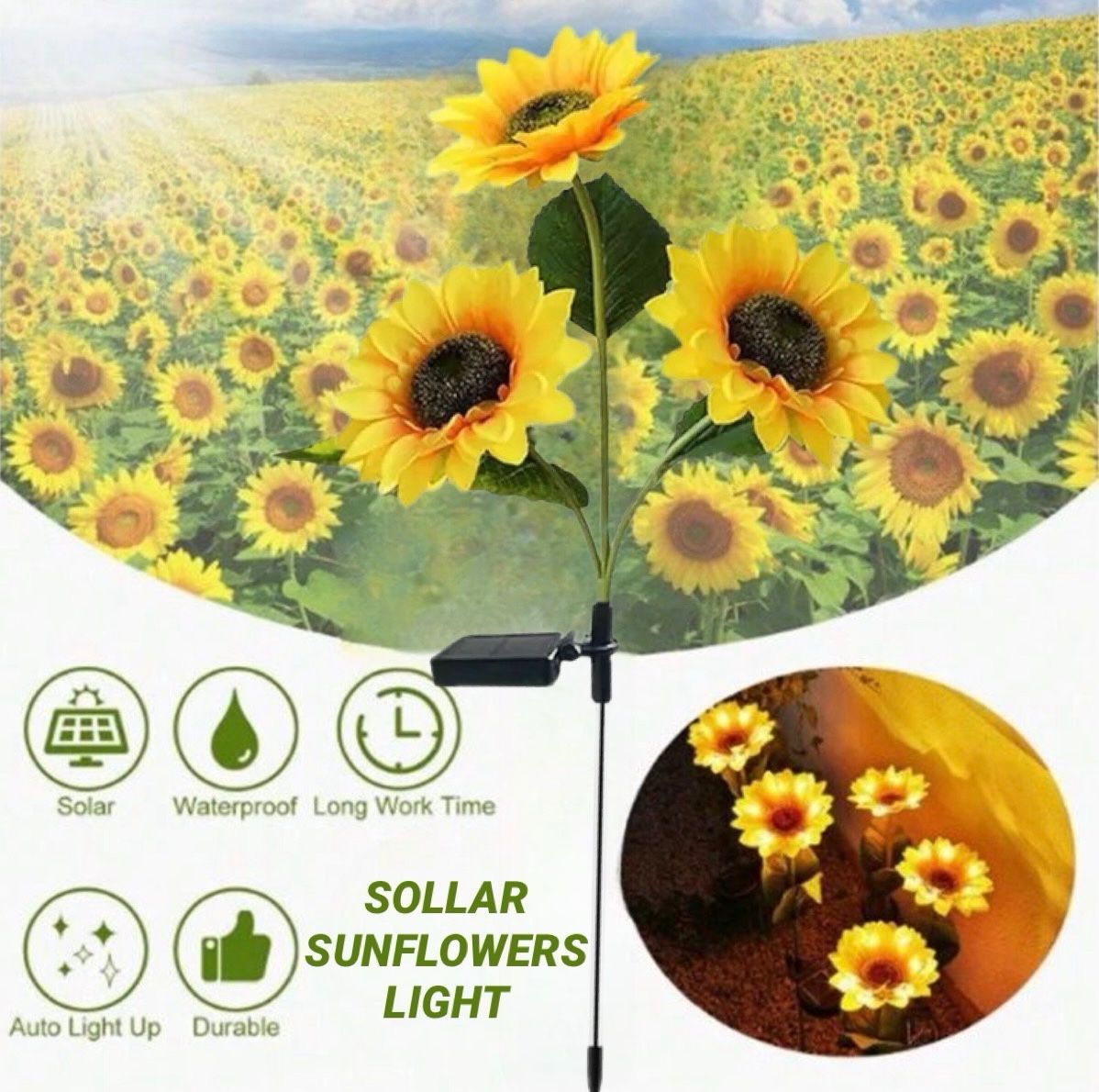 ZS - Solar Garden Light 3 in 1 Sunflowers