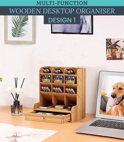 ZS - Multi-Functional Wooden Desktop Organizer