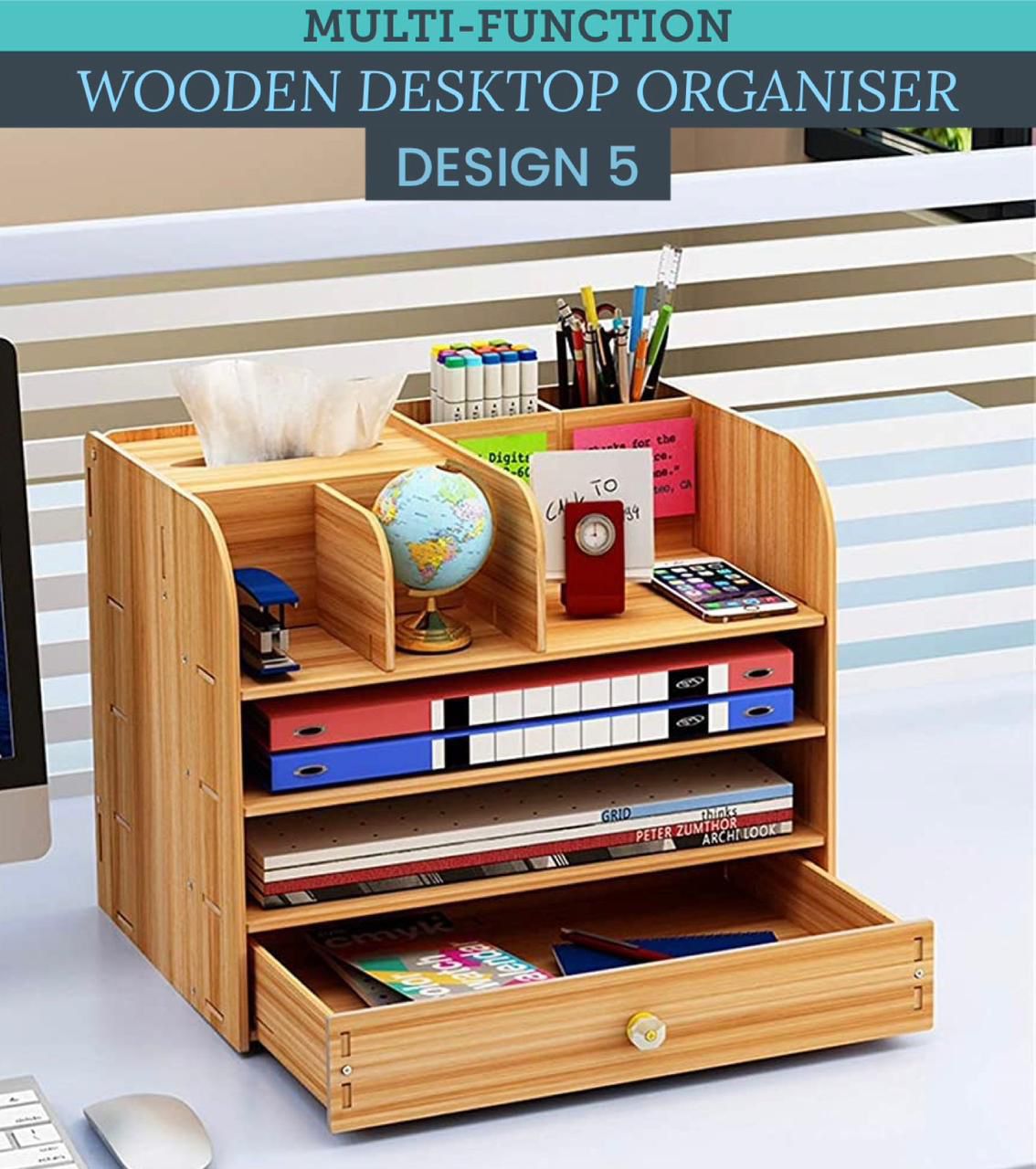 ZS - Multi-Functional Wooden Desktop Organizer