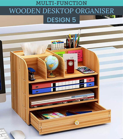 ZS - Multi-Functional Wooden Desktop Organizer