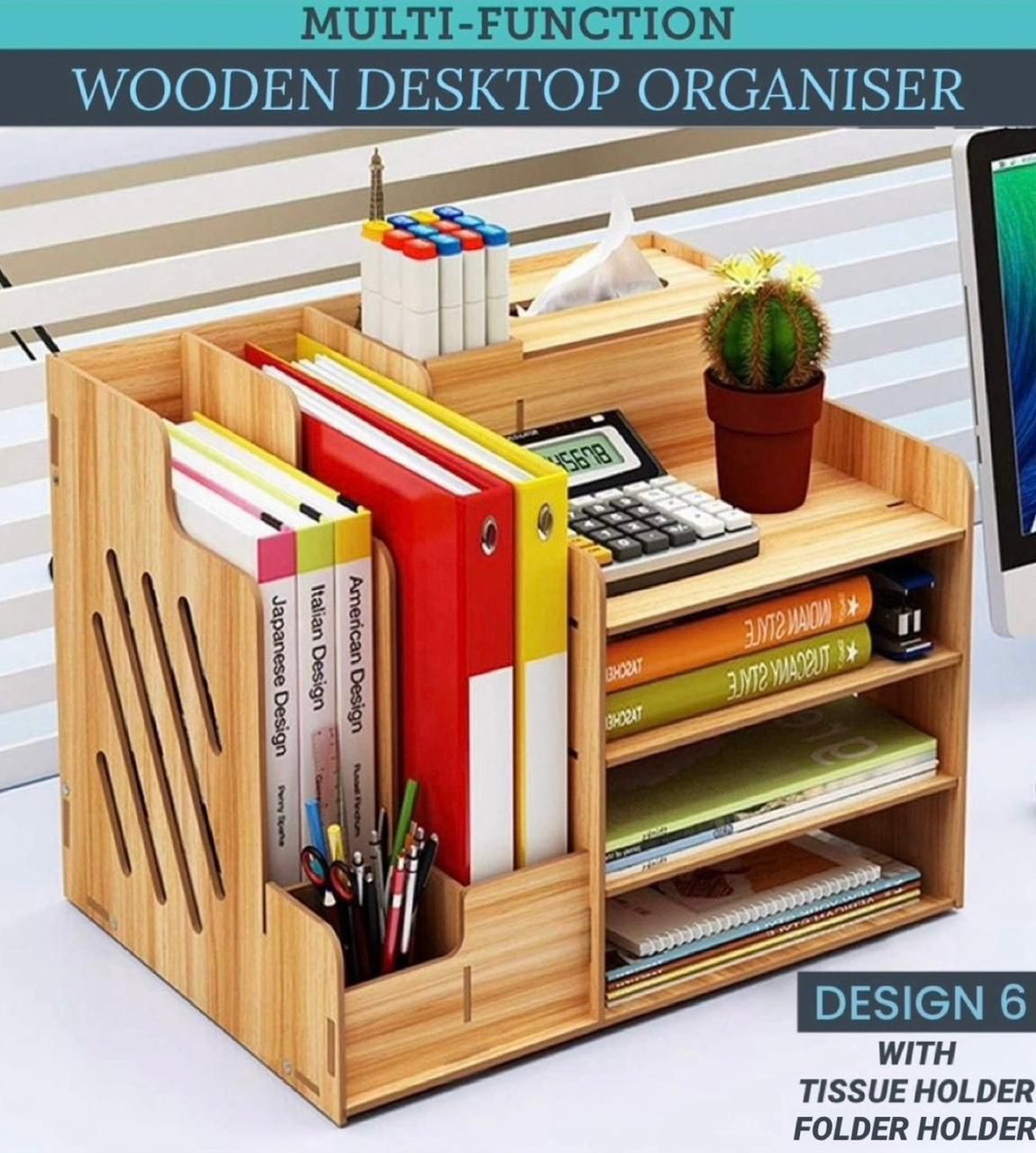 ZS - Multi-Functional Wooden Desktop Organizer