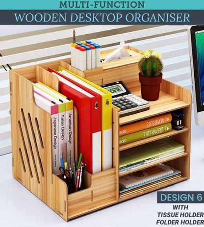 ZS - Multi-Functional Wooden Desktop Organizer