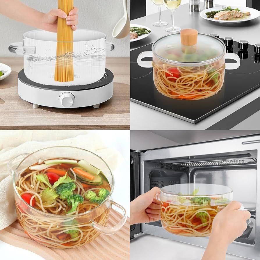 ZS - Glass Pot Heat Resistant Compatible With Gas & Electric Ceramic Stove