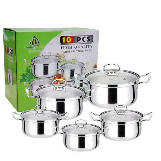 ZS - Stainless Steel Pots and Pans - 10 Piece