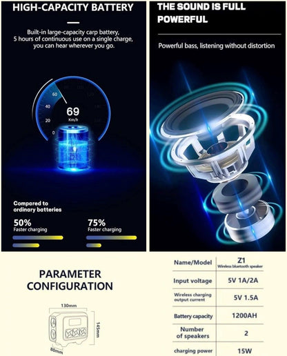 ZS - Bluetooth Speaker with wireless charging station