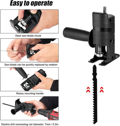 ZS - Portable Reciprocating Saw Adapter Kits Electric Drill Modify Power Wood Cutter