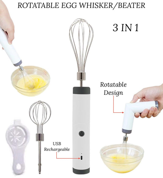 ZS - Rotatable Egg Beater, Milk Frother - Rechargeable