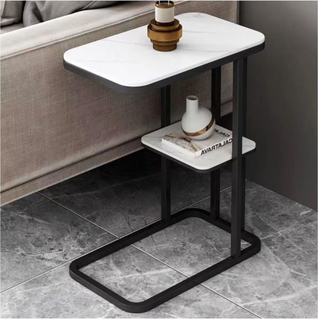 ZS - 2-Tier Chic Luxurious Side Table