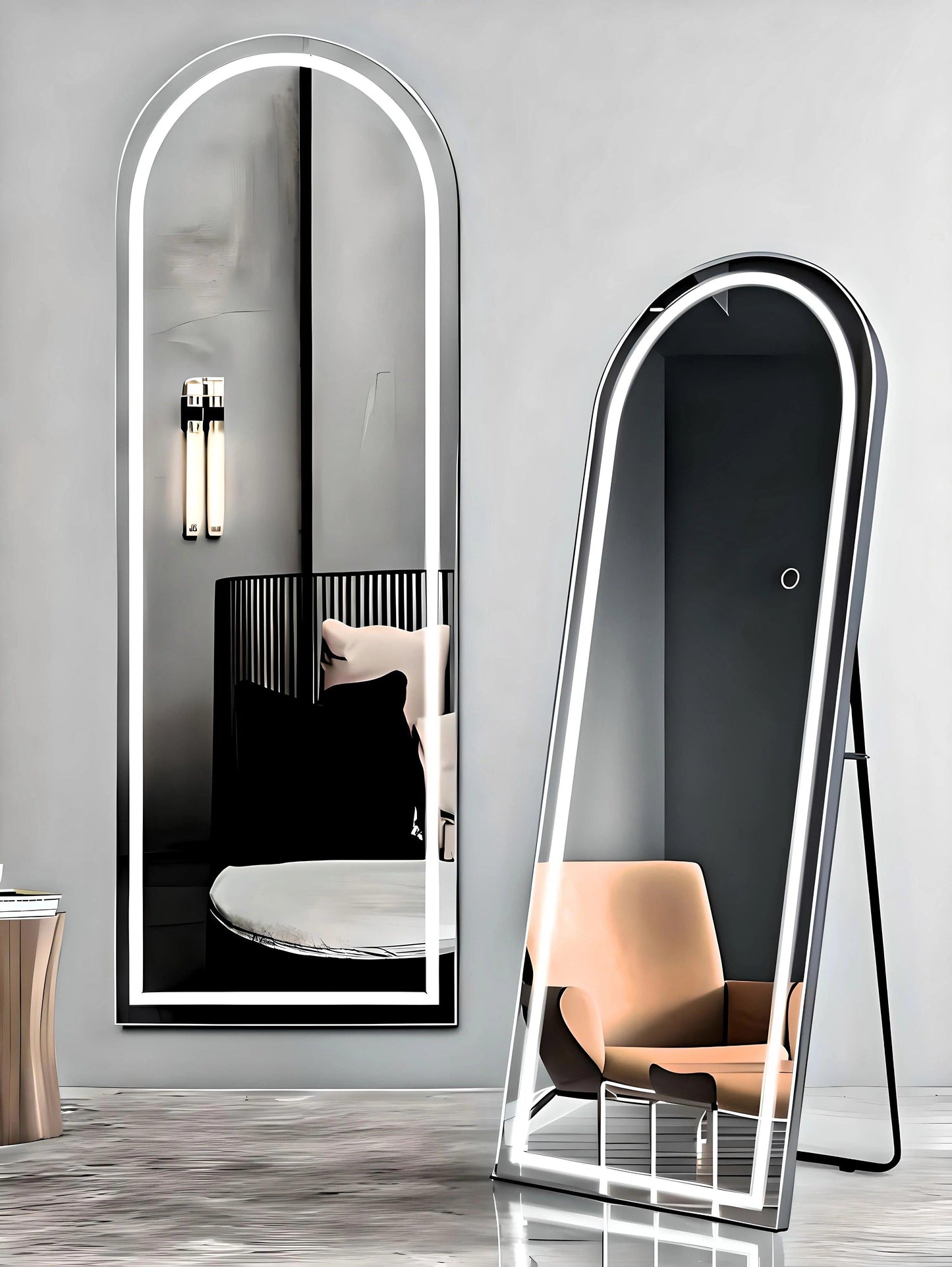 ZS - Full Length arched Mirror with LED Lights: 50cm x 160cm