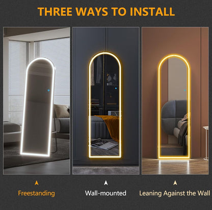 ZS - Full Length arched Mirror with LED Lights: 50cm x 160cm