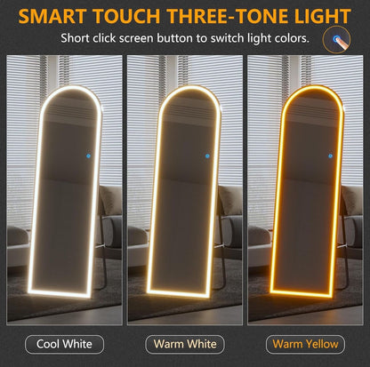 ZS - Full Length arched Mirror with LED Lights: 50cm x 160cm