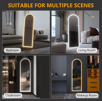 ZS - Full Length arched Mirror with LED Lights: 50cm x 160cm
