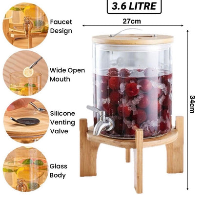 ZS - 3.6 Litre Glass Juice Dispenser