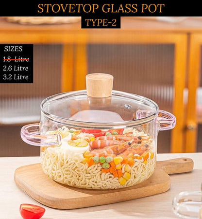 ZS - Glass Pot Heat Resistant Compatible With Gas & Electric Ceramic Stove