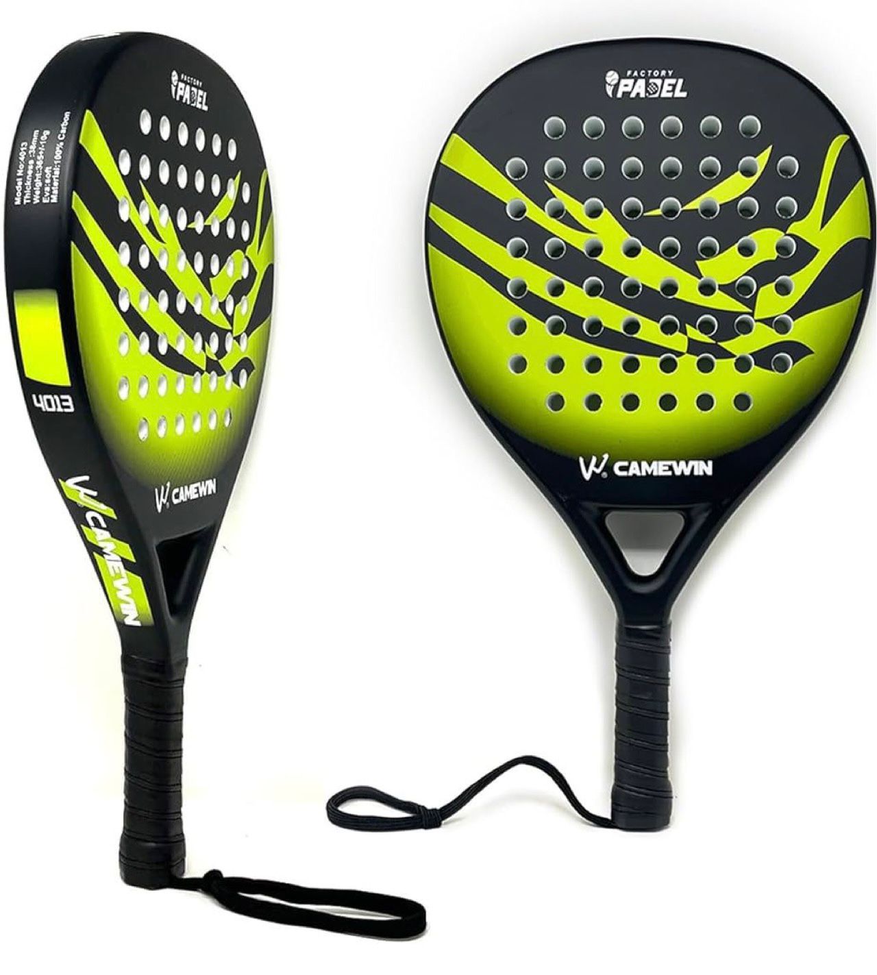 ZS - CAMEWIN Carbon Fibre Padel Racket / Bat - Marble Design & Padded Carry Bag