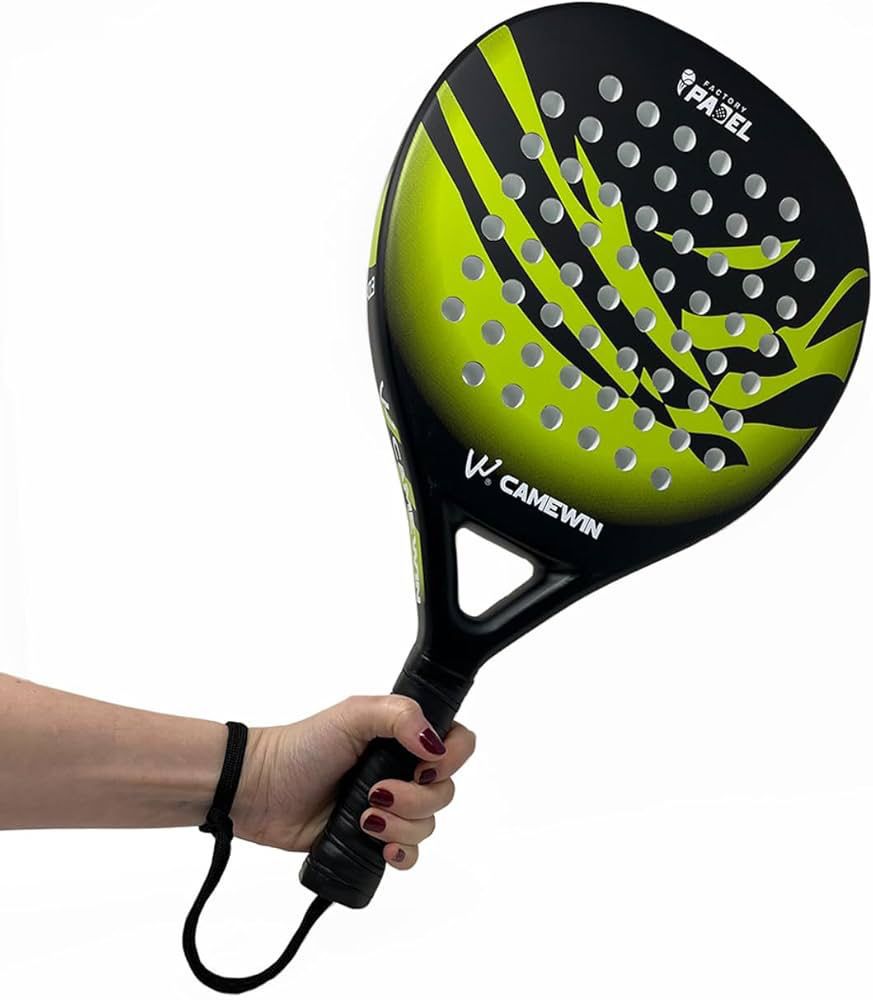 ZS - CAMEWIN Carbon Fibre Padel Racket / Bat - Marble Design & Padded Carry Bag