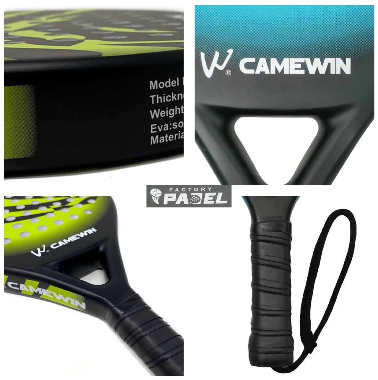 ZS - CAMEWIN Carbon Fibre Padel Racket / Bat - Marble Design & Padded Carry Bag