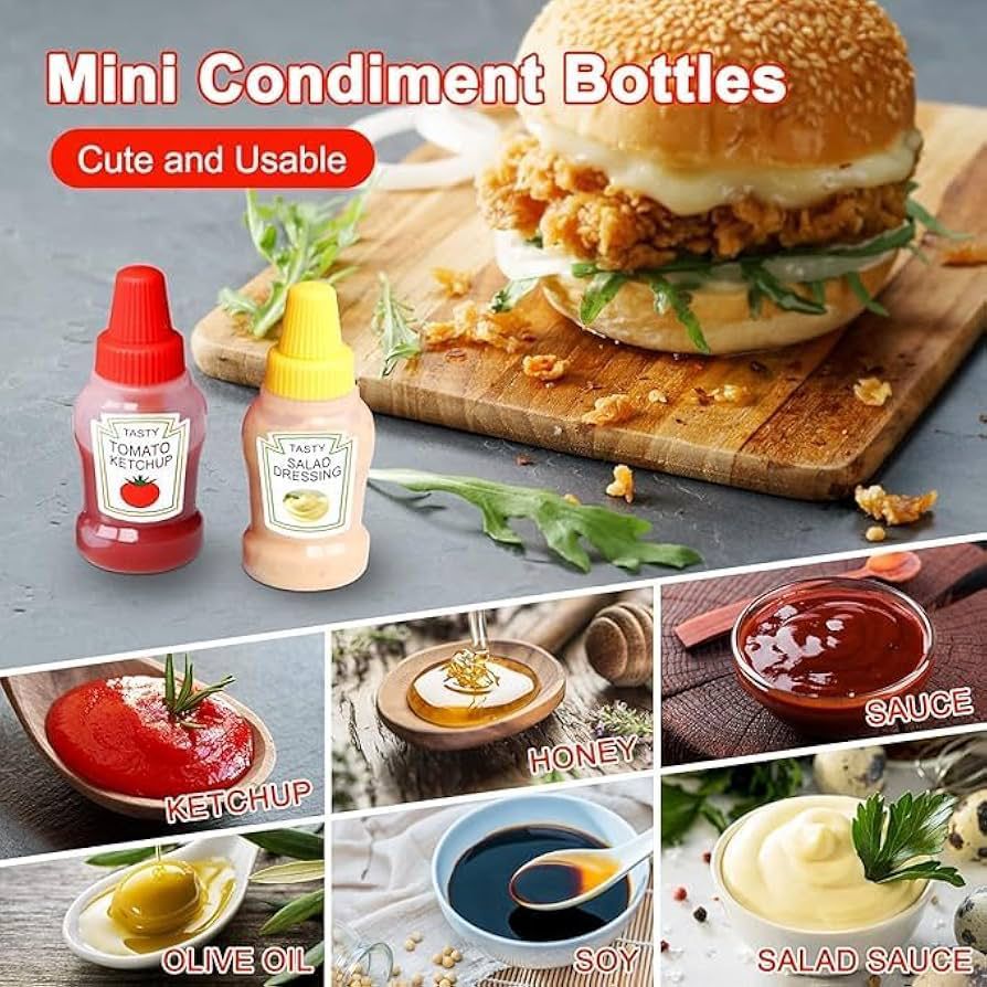 ZS - Mini Condiment Bottle Set - 4pcs