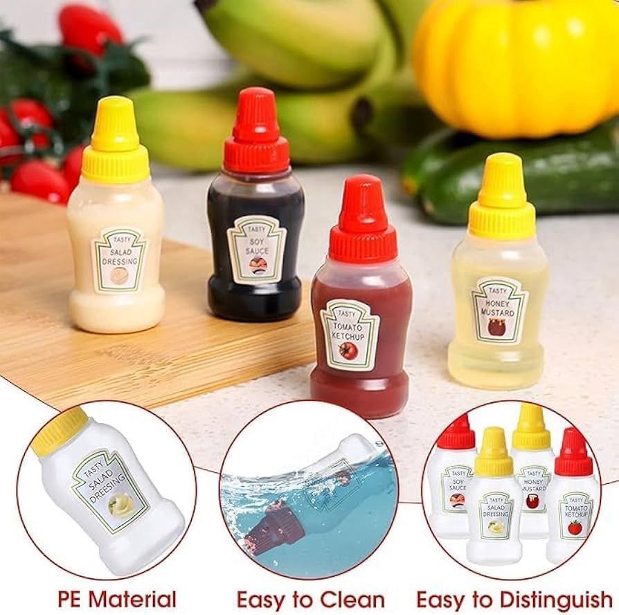 ZS - Mini Condiment Bottle Set - 4pcs