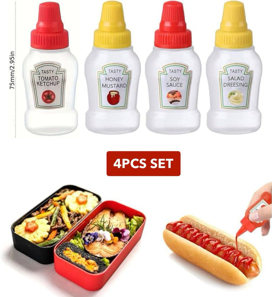 ZS - Mini Condiment Bottle Set - 4pcs