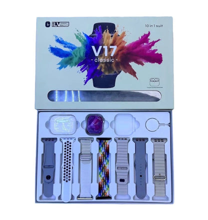 ZS - V17 Classic Smartwatch + Earpods + 7 Straps