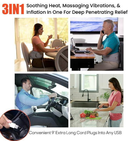 ZS - 3 in 1 Heat & Massage Back Wrap