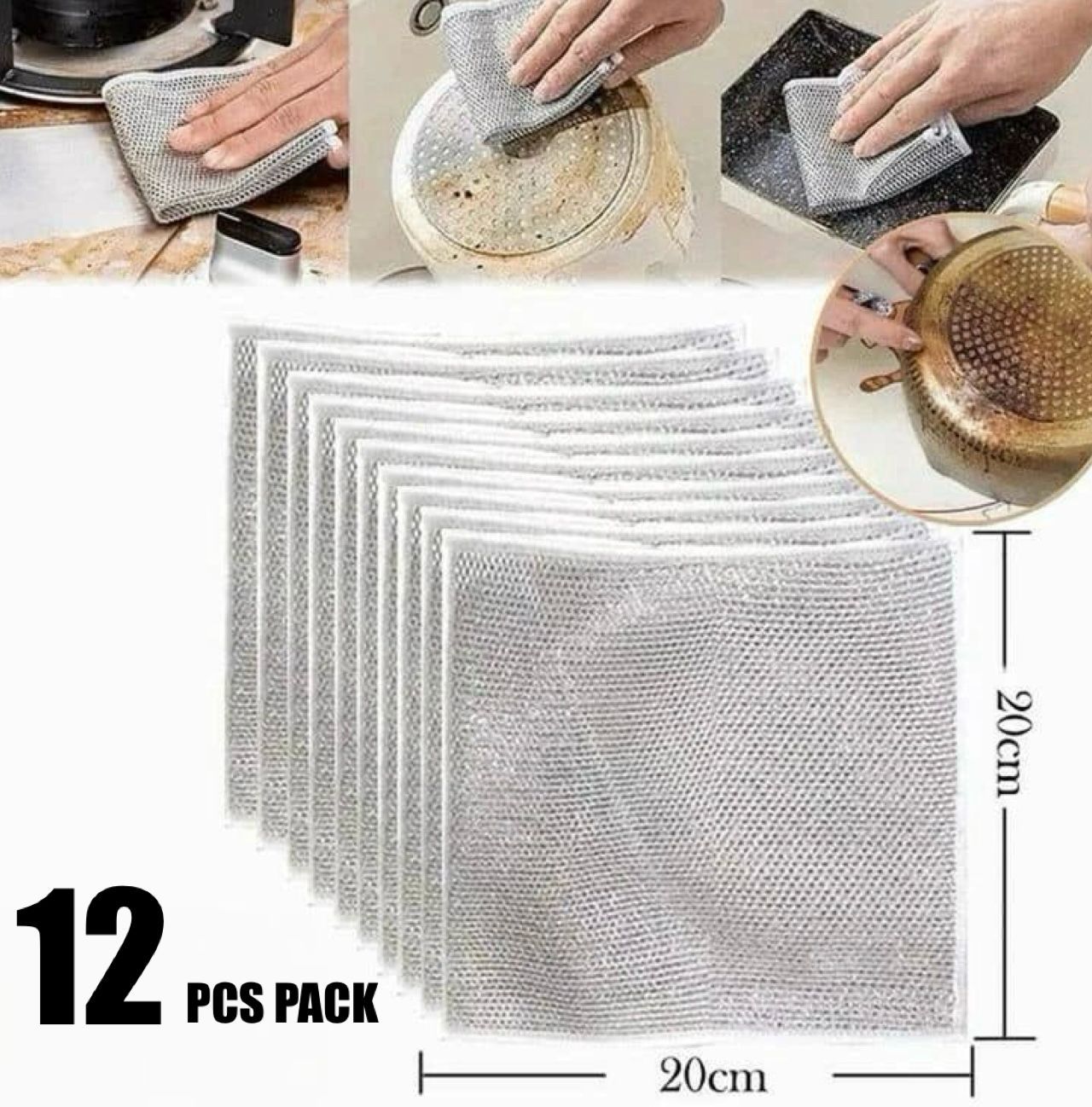 ZS - Steel-Wire Dish Cloth 12pcs Pack
