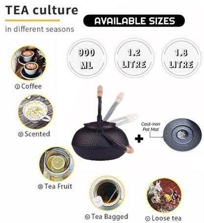ZS - Cast Iron Kettle with Pot Mat