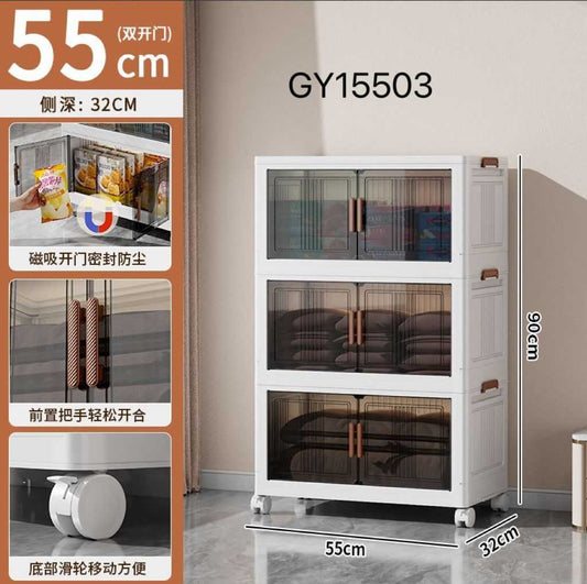 ZS - Collapsible Storage Cabinet: The Ultimate Space-Saving Organizer