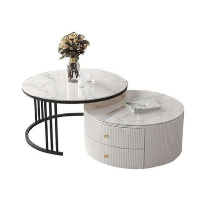 ZS - Modern Marble Curve Craft Coffee Table Set