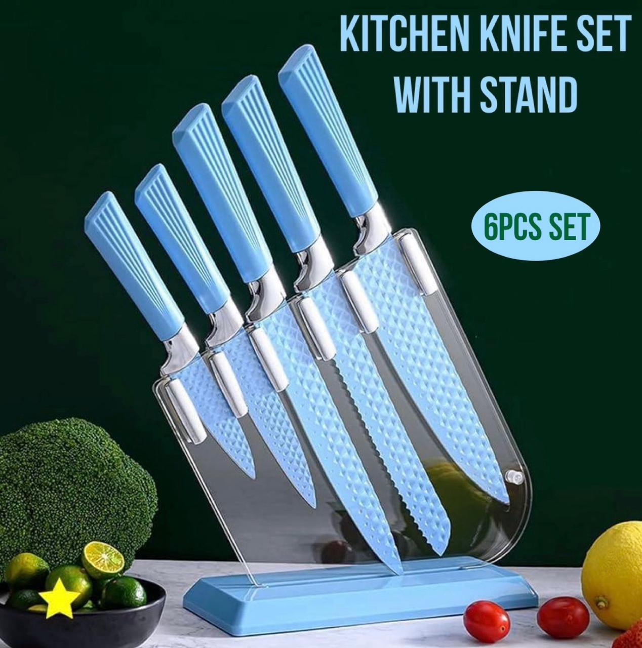 ZS - Kitchen Knife Set with stand 6pcs