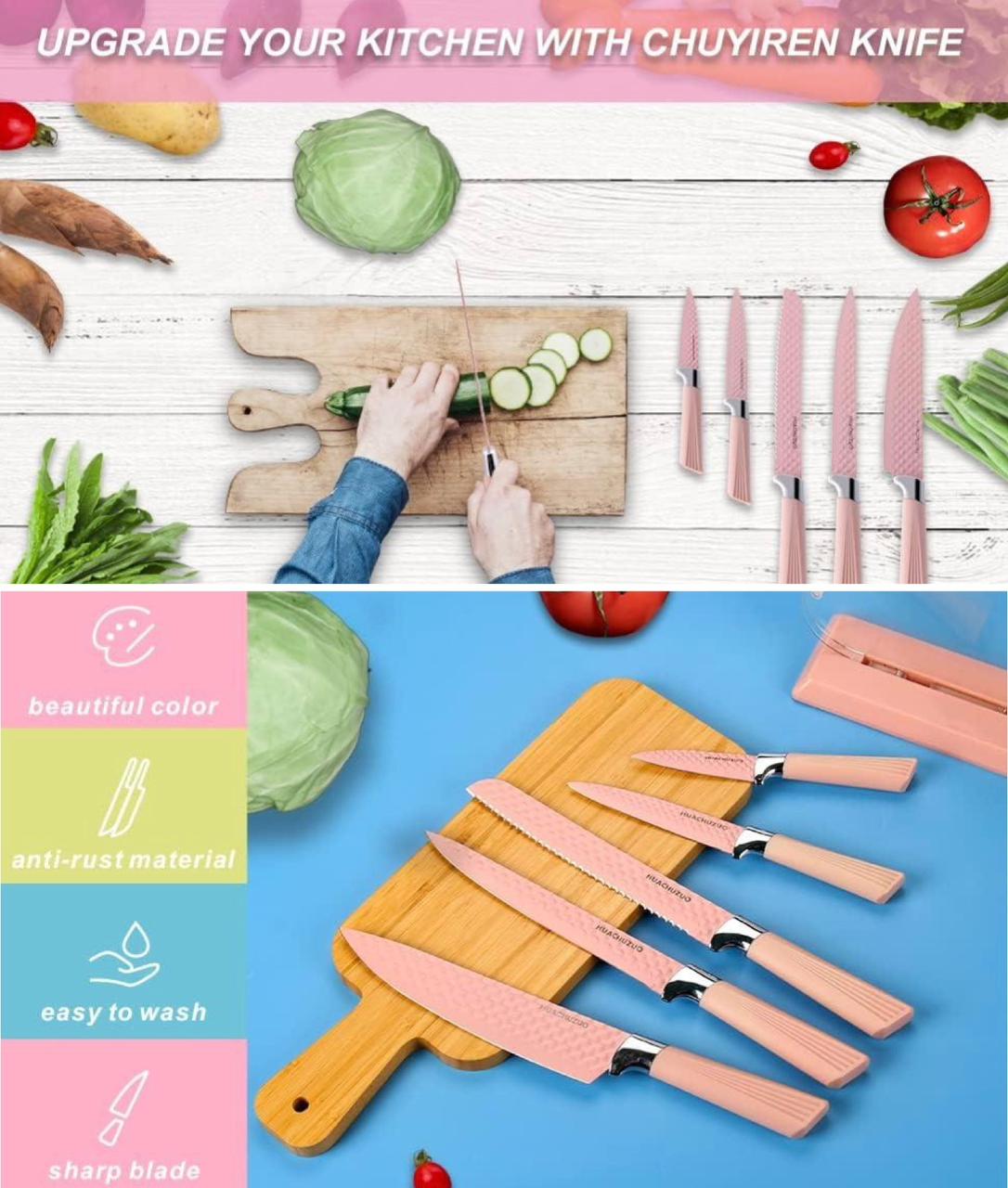 ZS - Kitchen Knife Set with stand 6pcs