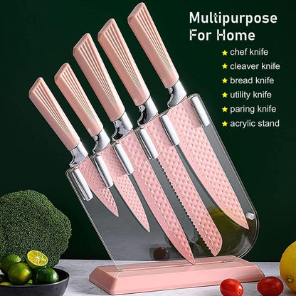 ZS - Kitchen Knife Set with stand 6pcs