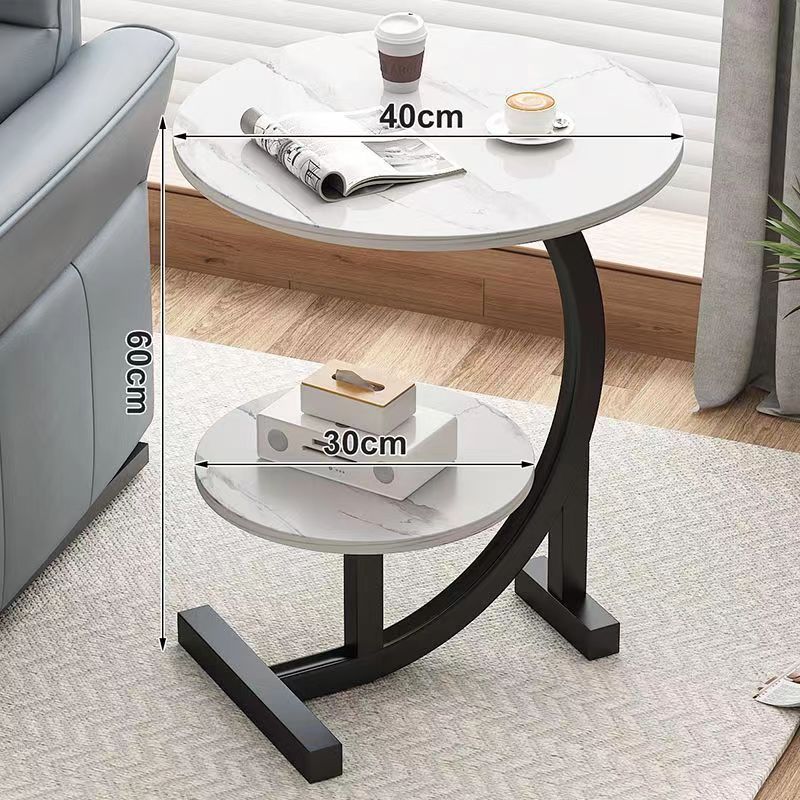 ZS - C-SHAPED 2 Tier Chic SIDE TABLE ROUND