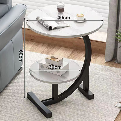 ZS - C-SHAPED 2 Tier Chic SIDE TABLE ROUND
