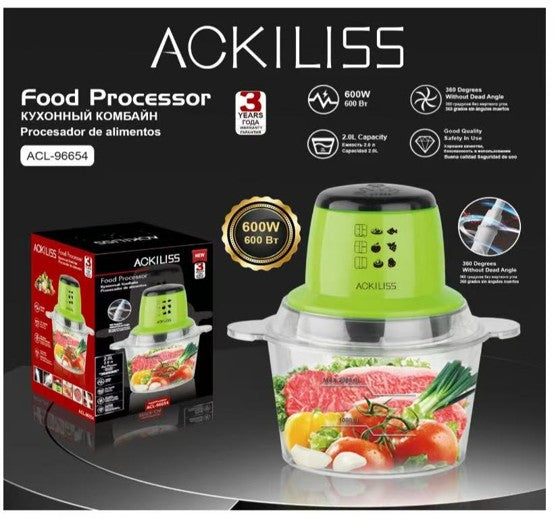 ZS - Ackiliss 600W Food Processor