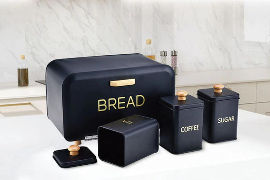 ZS - BREAD BIN & CANISTERS SET 4PCS