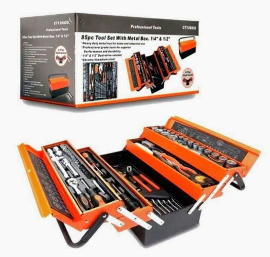 ZS - 85 Piece Tool Set with Cantilever Metal Box