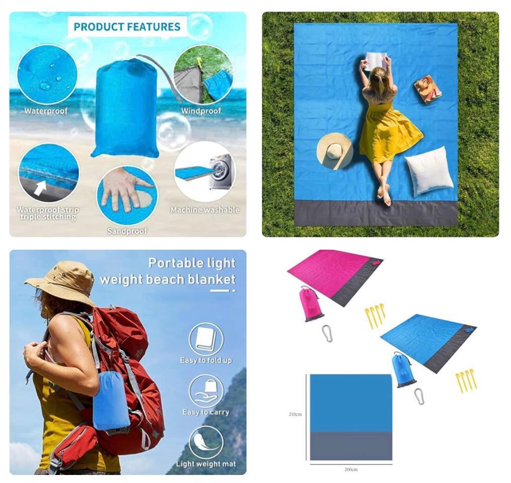 ZS - 2M2.1M Waterproof Beach Blanket Outdoor Portable Picnic Mat Camping