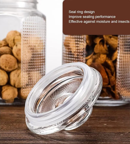 ZS - 3 Pieces Glass Storage Jar Set