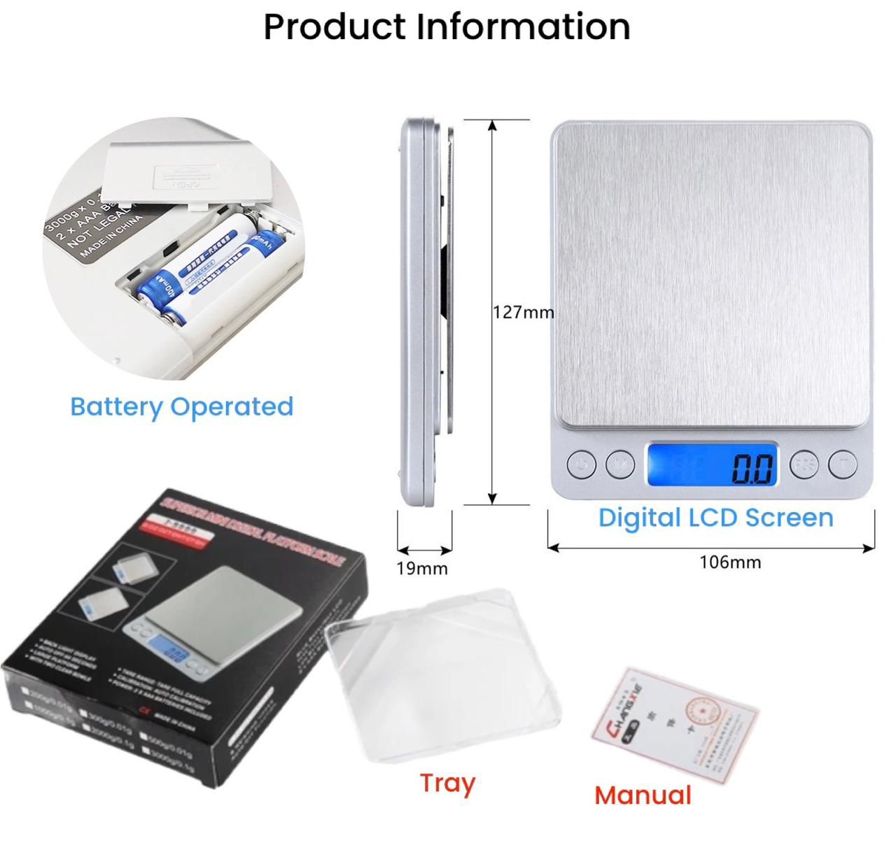 ZS - Mini Kitchen Scale 0,1g to 2kg