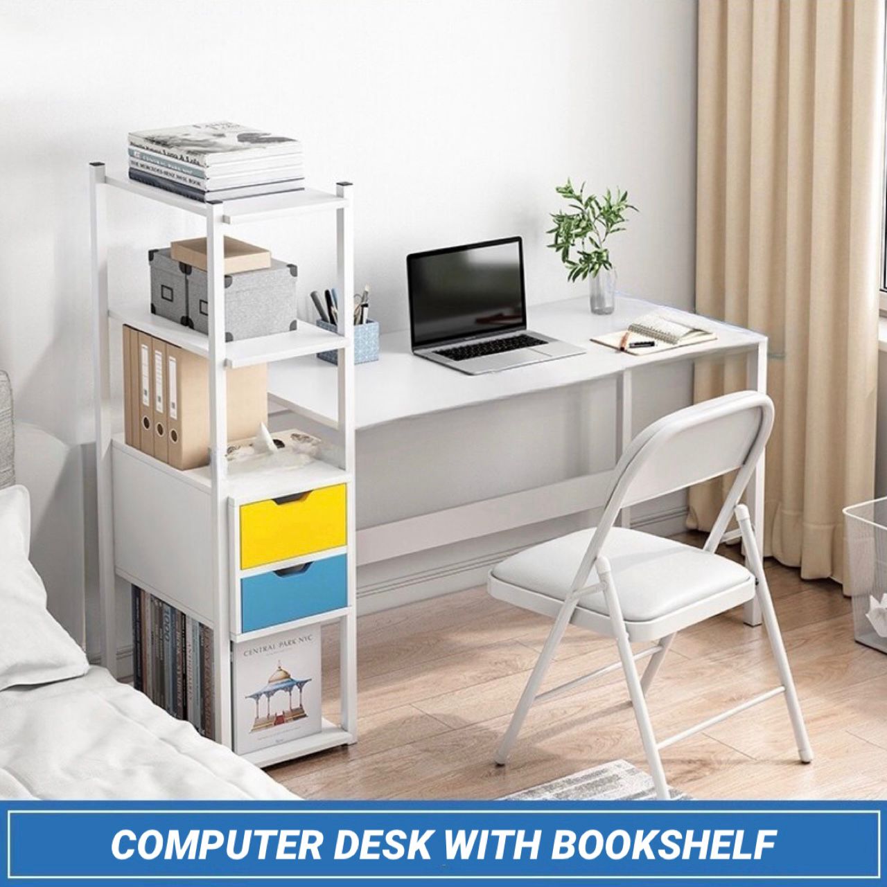 ZS - Computer Desk with Bookshelf