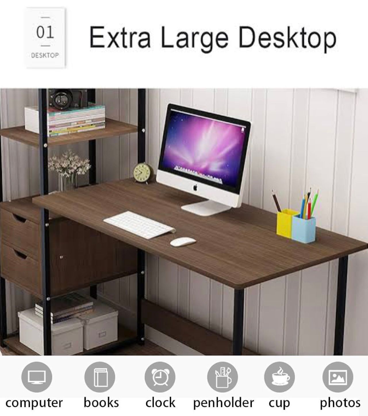 ZS - Computer Desk with Bookshelf