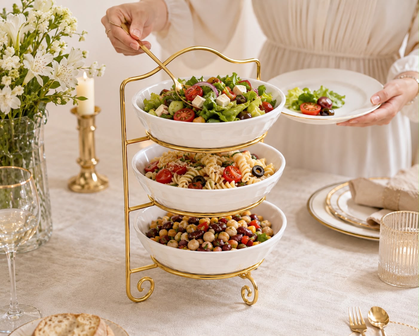 ZS - 3 Tier Bowls with Stand